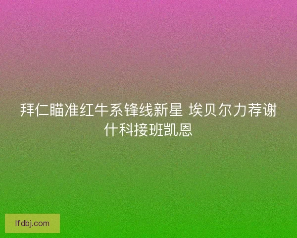 拜仁瞄准红牛系锋线新星 埃贝尔力荐谢什科接班凯恩